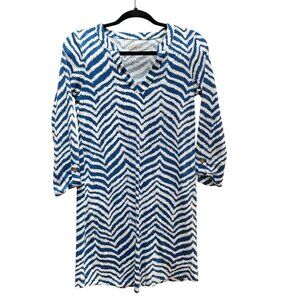 Lilly Pulitzer Charlene 3/4 Sleeve Shift Dress Navy White Coastal‎ Preppy XS